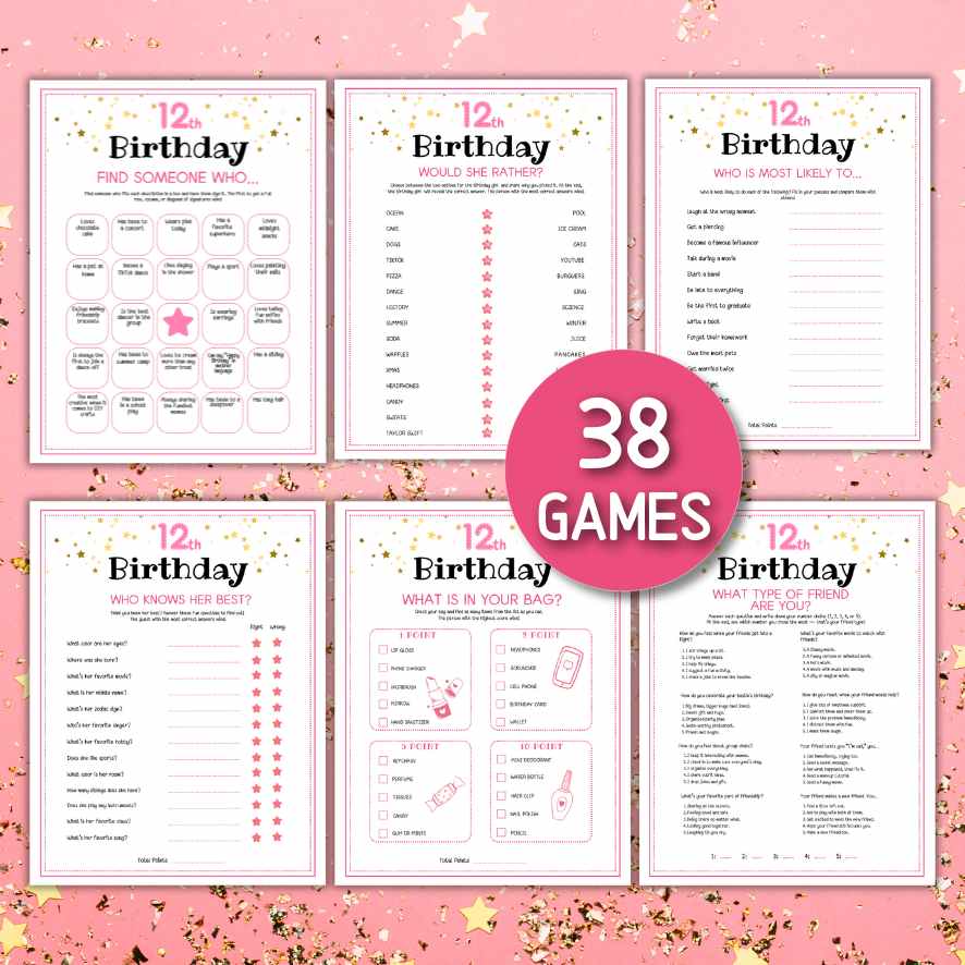 12TH BIRTHDAY GAMES PRINTABLE - Image 2