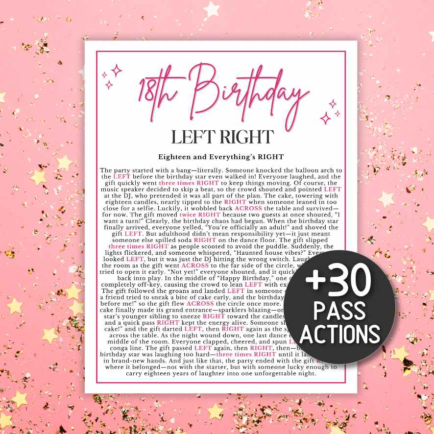 18TH BIRTHDAY LEFT RIGHT GAME