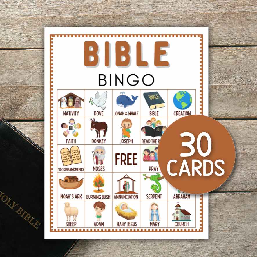 30 BIBLE BINGO CARDS