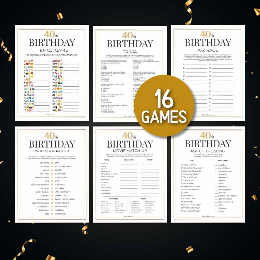 40TH BIRTHDAY GAMES PRINTABLE - Image 3
