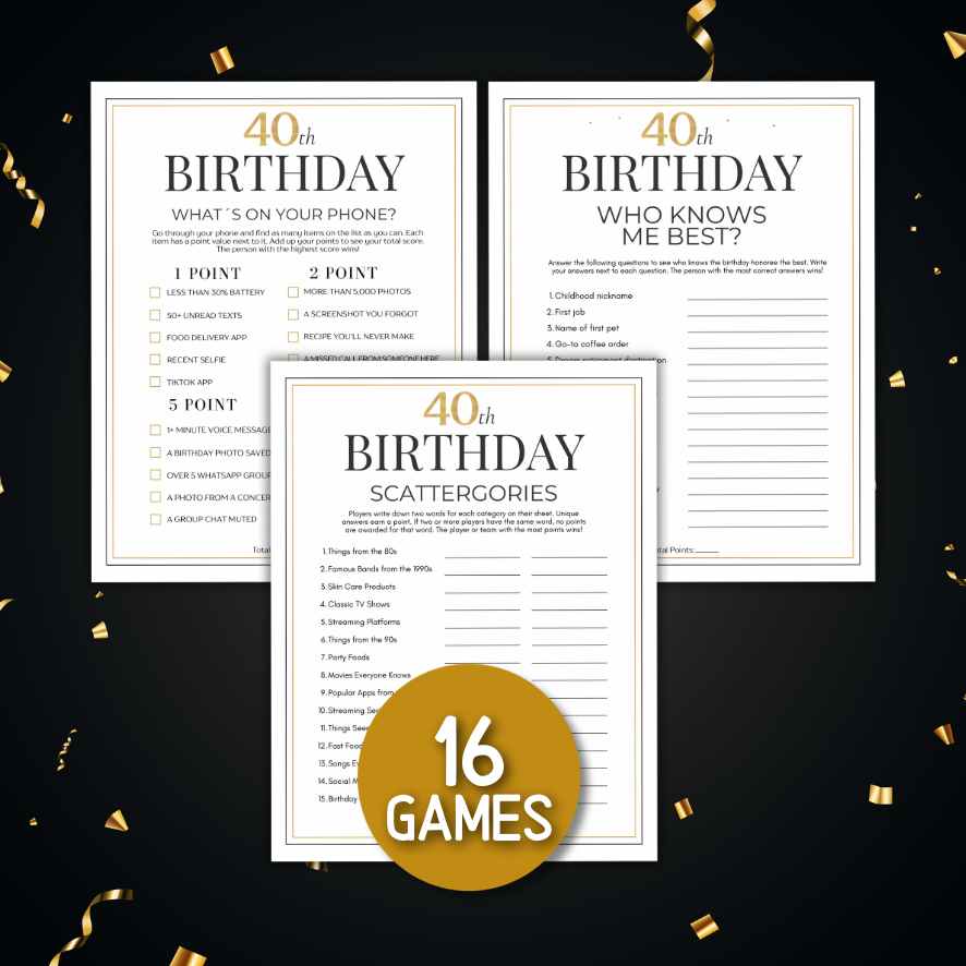 40TH BIRTHDAY GAMES PRINTABLE - Image 5