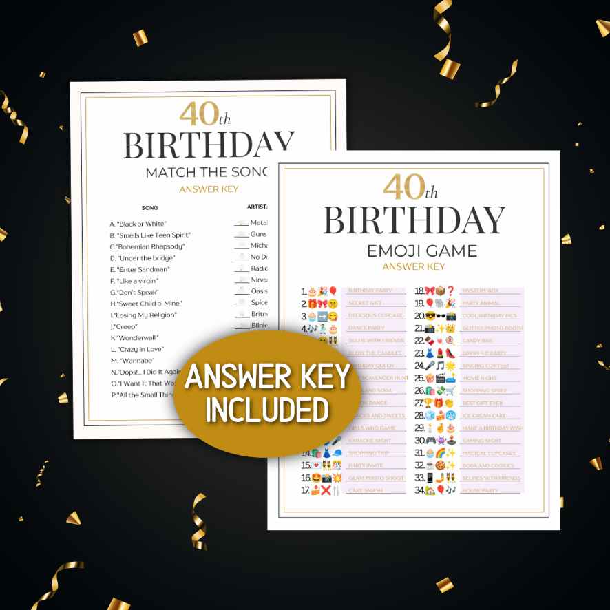 40TH BIRTHDAY GAMES PRINTABLE - Image 8