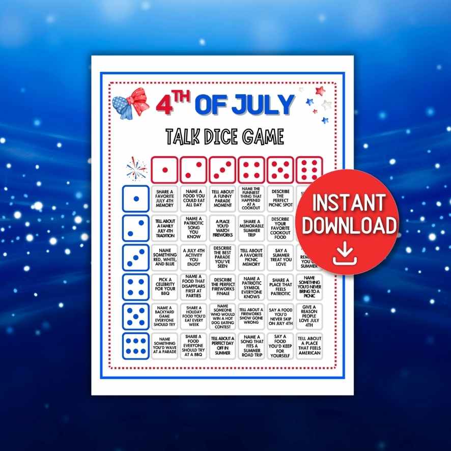 4TH OF JULY TALK DICE GAME
