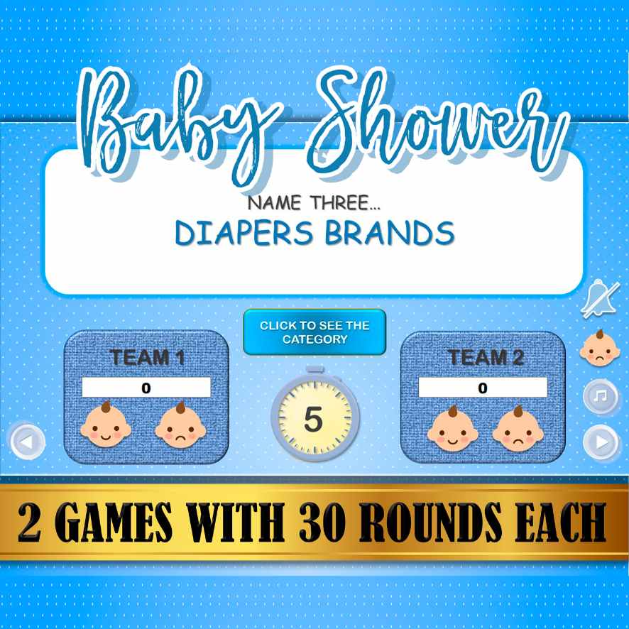 5 SECOND BATTLE BABY SHOWER BOY GAME - Image 3