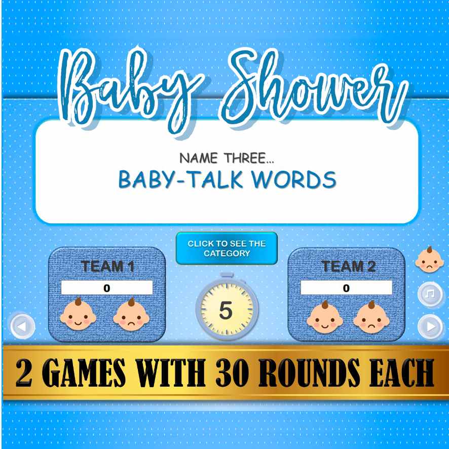 5 SECOND BATTLE BABY SHOWER BOY GAME - Image 4