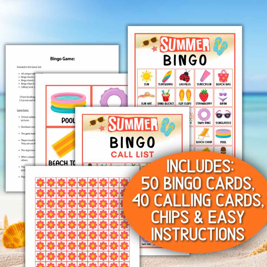 50 SUMMER BINGO CARDS - Image 4