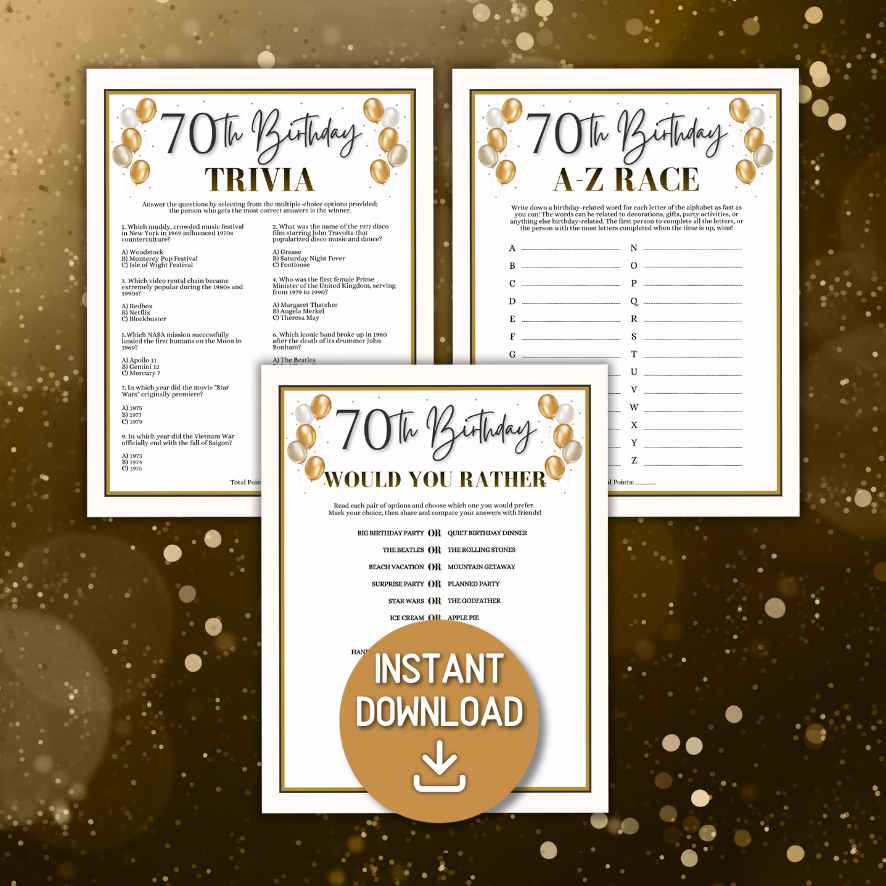 70TH BIRTHDAY PARTY GAMES - Image 2