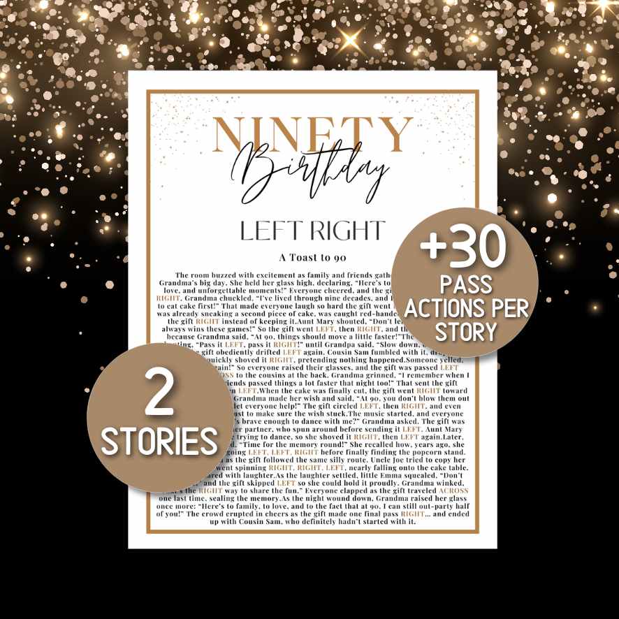 90TH BIRTHDAY LEFT RIGHT GAME