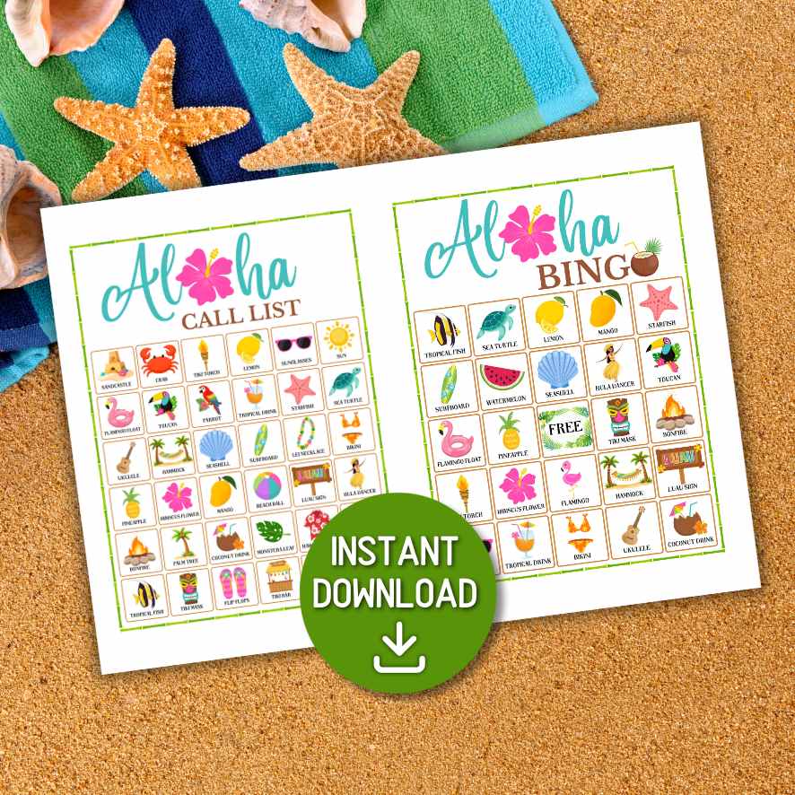 ALOHA BINGO GAME PRINTABLE - Image 2