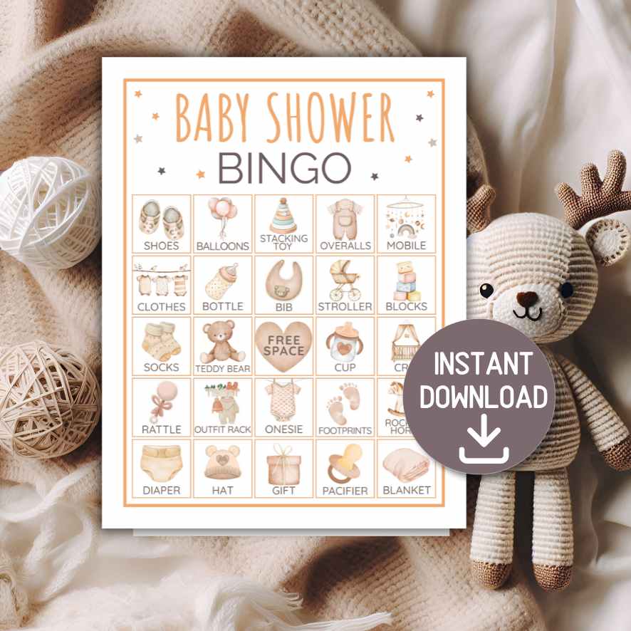 BABY SHOWER BINGO WITH CARDS NEUTRAL - Image 2