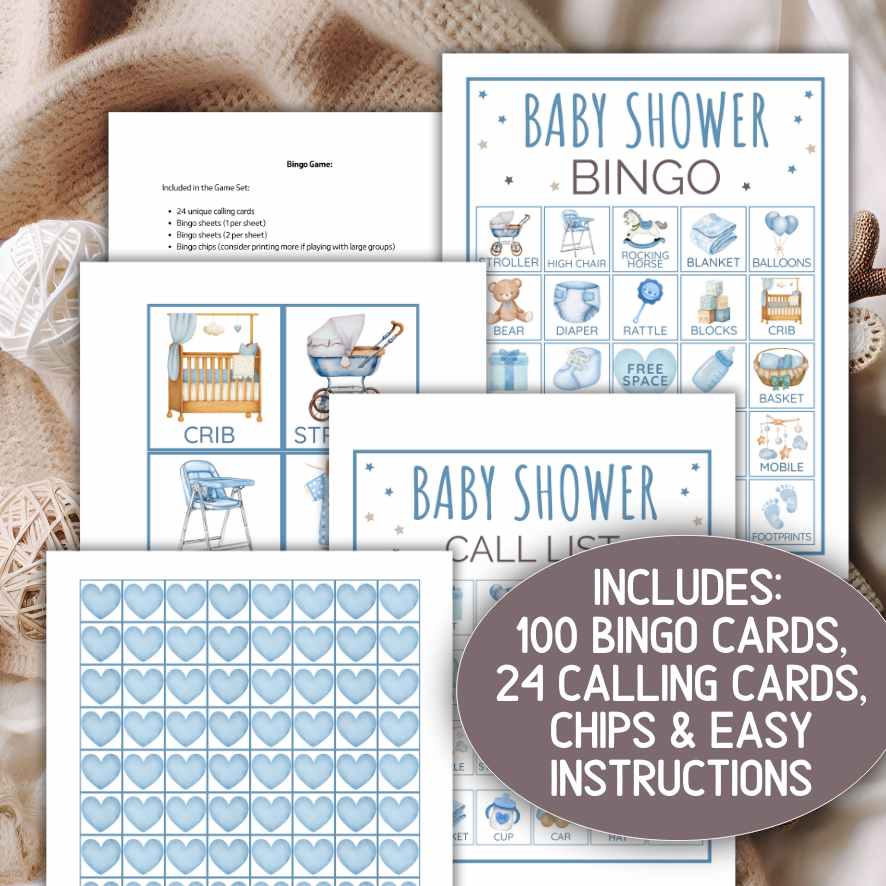BABY SHOWER BOY BINGO PRINTABLE - Image 4