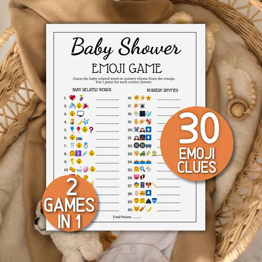 BABY SHOWER EMOJI GAME PRINTABLE - Image 2