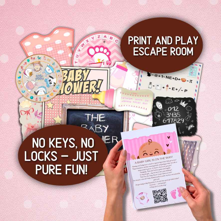 BABY SHOWER ESCAPE ROOM GIRL - PRINT AND PLAY - Image 2