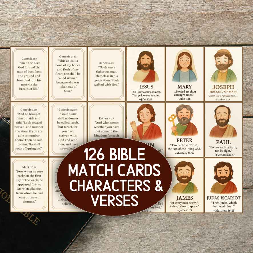 BIBLE CHARACTER CARDS MEMORY GAME - Image 4