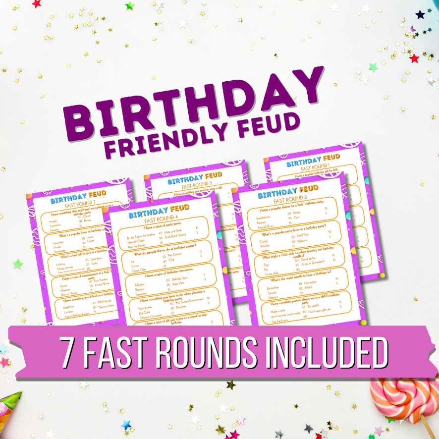 BIRTHDAY FRIENDLY FEUD GAME - PRINTABLE GAME - Image 4