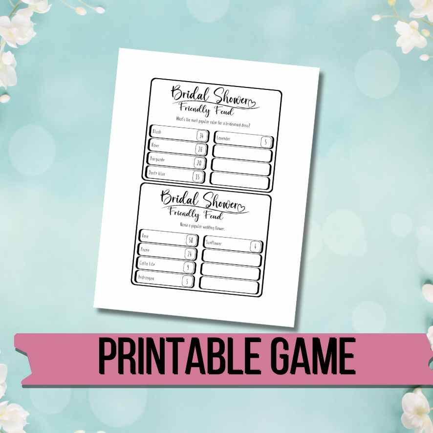 BRIDAL FEUD PRINTABLE GAME - Image 3