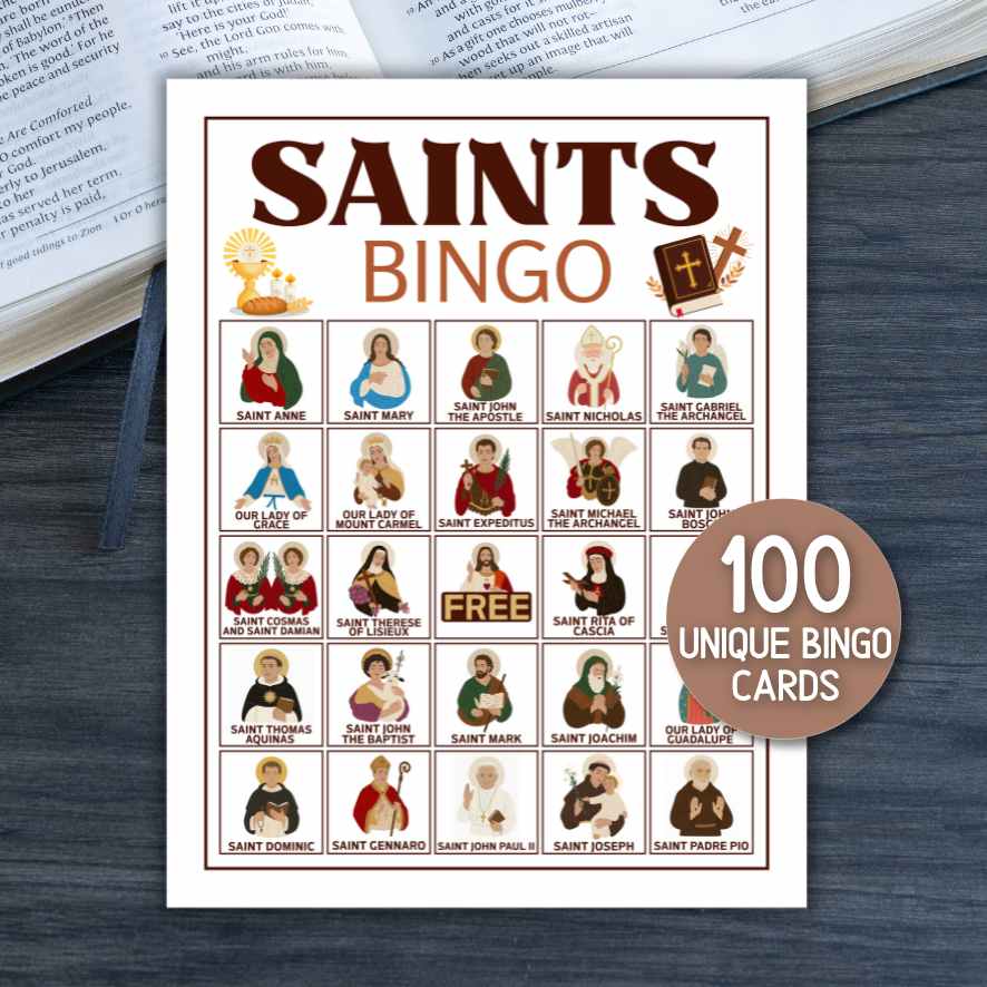 CATHOLIC SAINT BINGO PRINTABLE