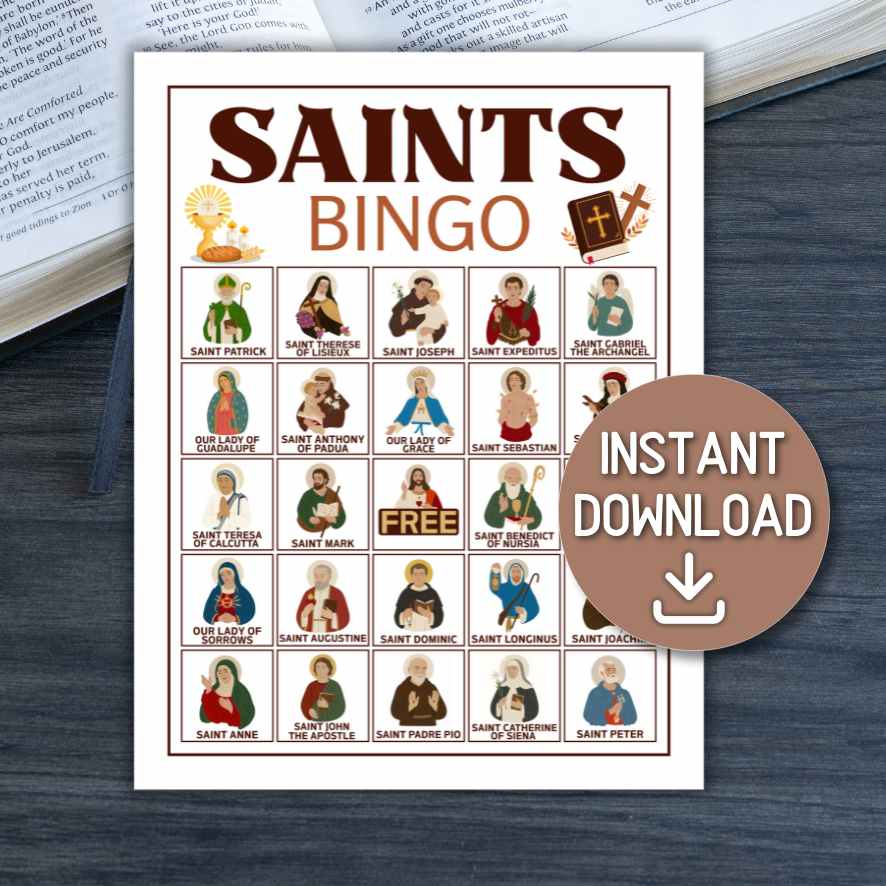 CATHOLIC SAINT BINGO PRINTABLE - Image 2