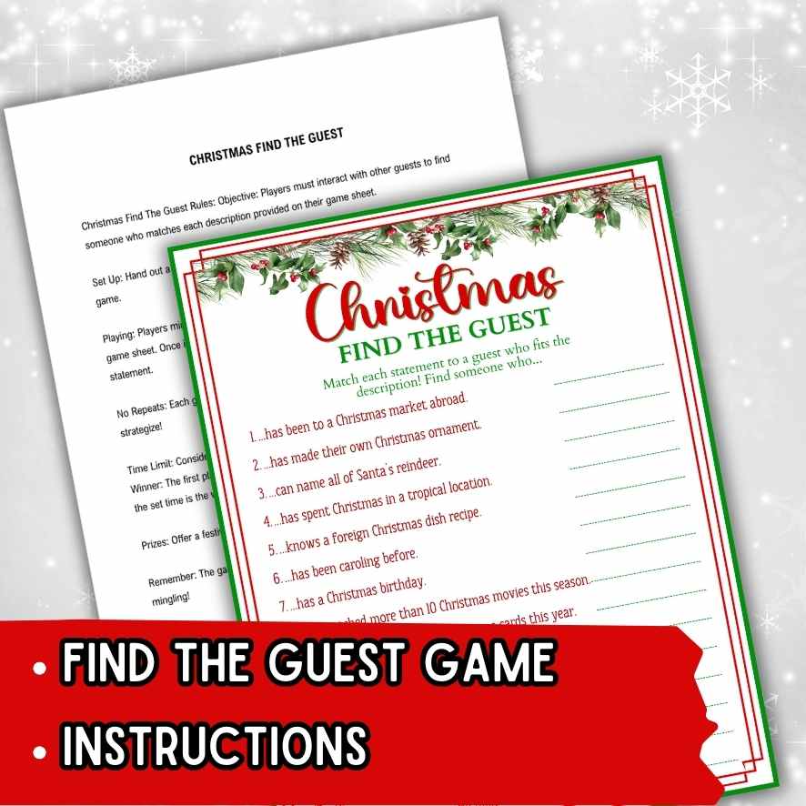 CHRISTMAS FIND THE GUEST PRINTABLE - Image 3