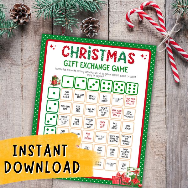 CHRISTMAS GIFT EXCHANGE GAME PRINTABLE