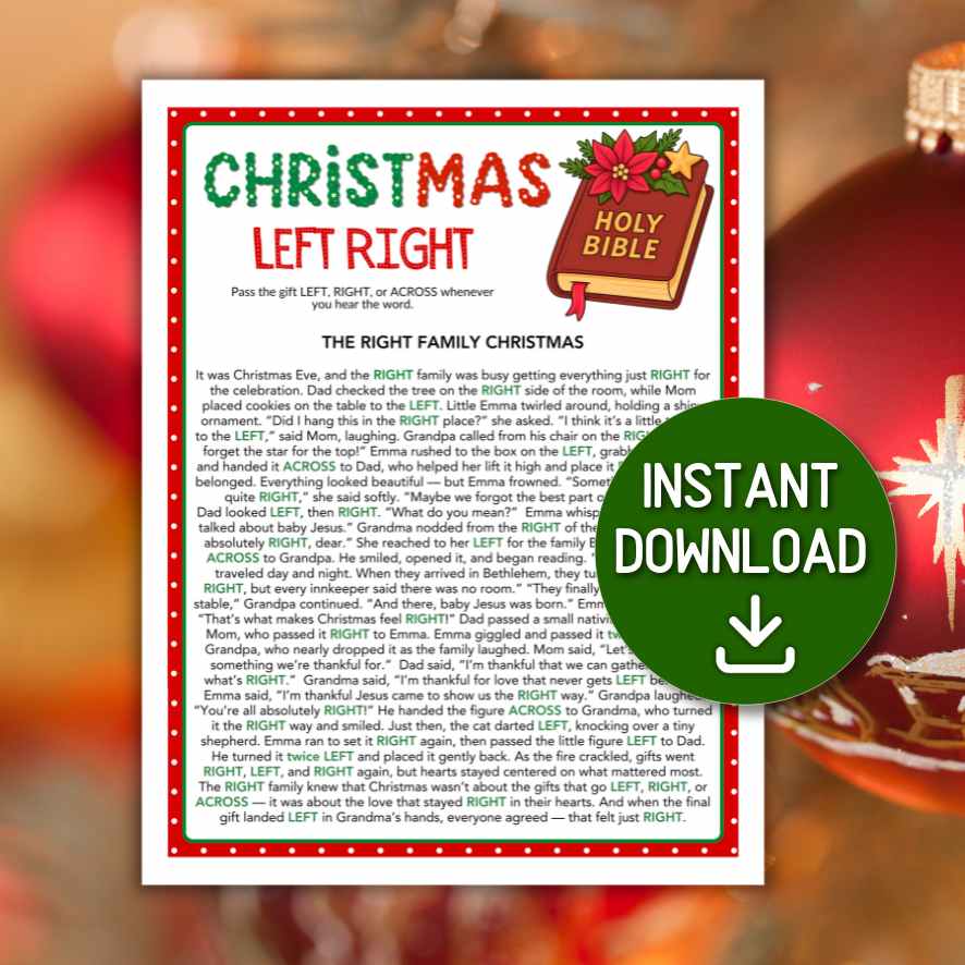 CHRISTMAS LEFT RIGHT CHRISTIAN GAME PRINTABLE - Image 2
