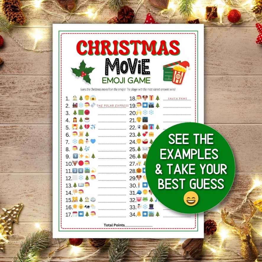 CHRISTMAS MOVIE EMOJI GAME PRINTABLE - Image 2