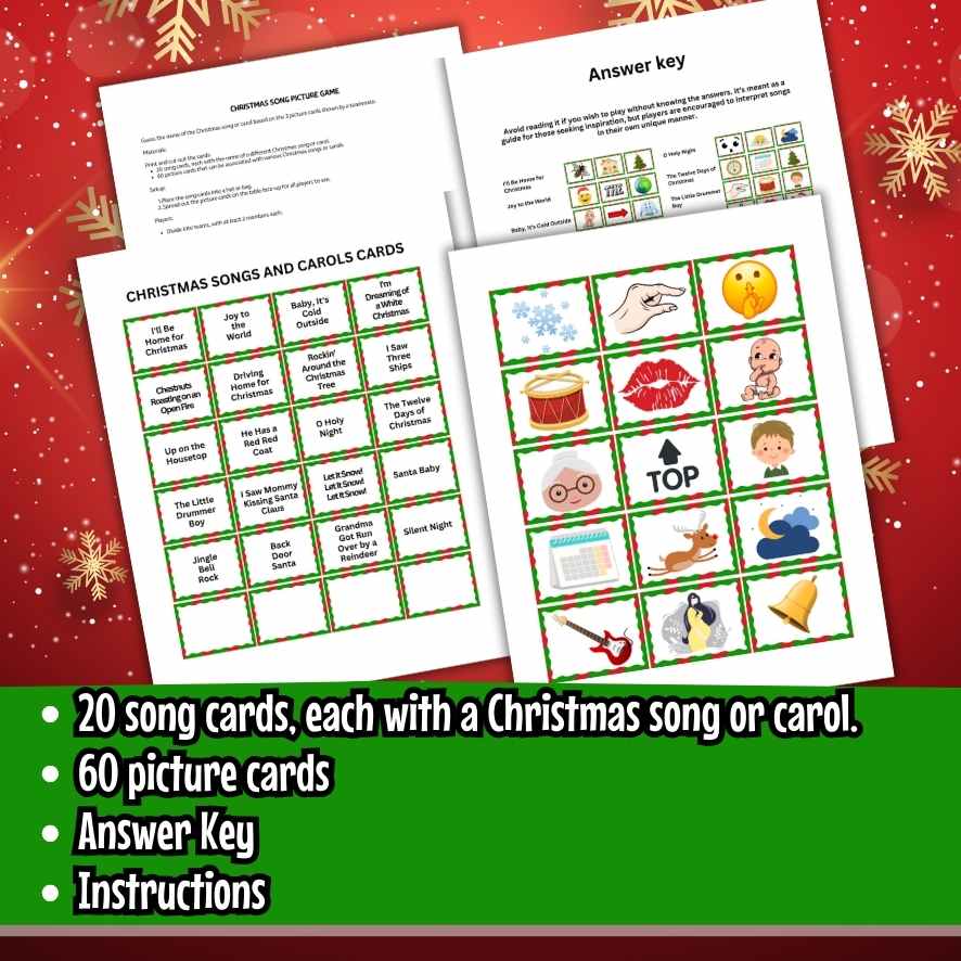 CHRISTMAS PICTIONARY SONGS GAME - Image 5