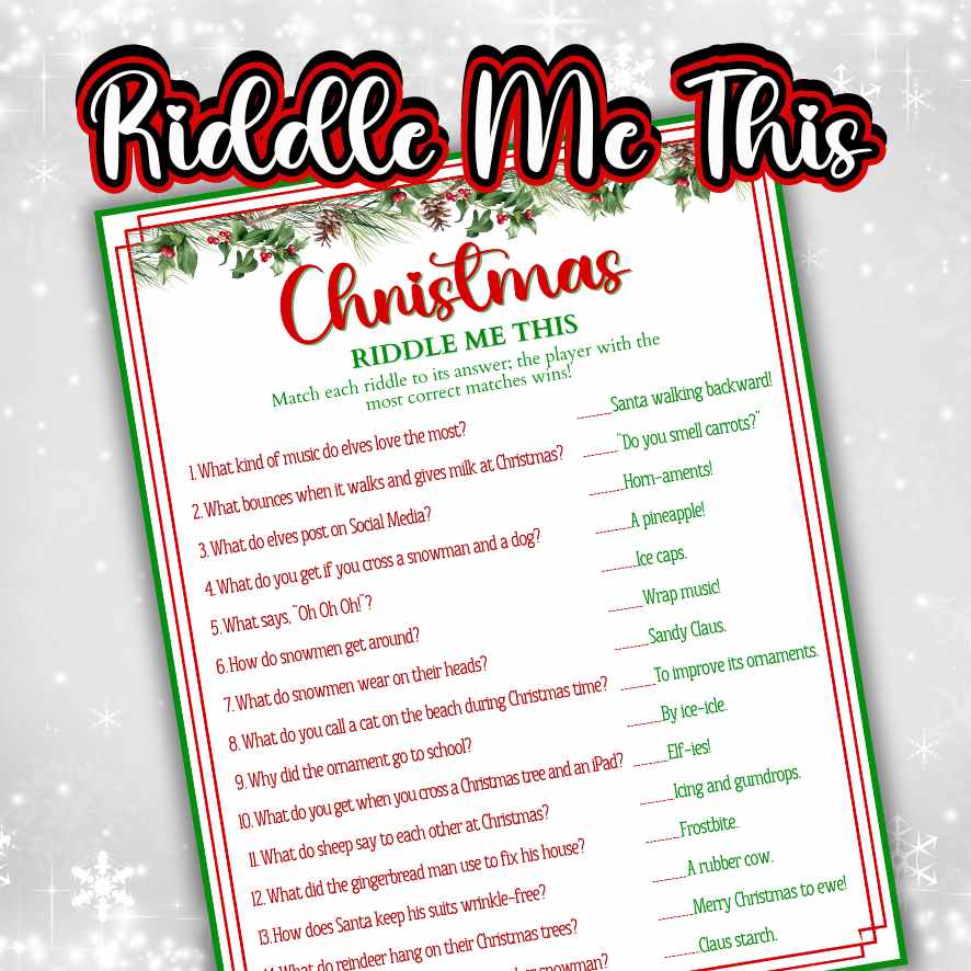 CHRISTMAS RIDDLE ME THIS PRINTABLE