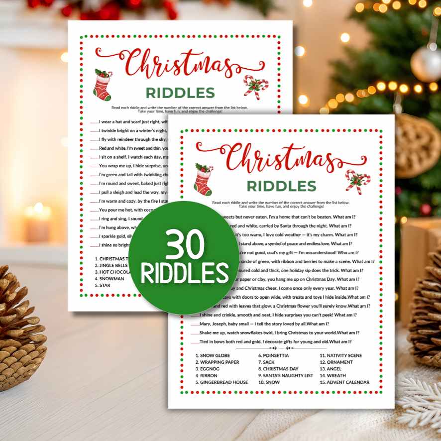 CHRISTMAS RIDDLES PRINTABLE
