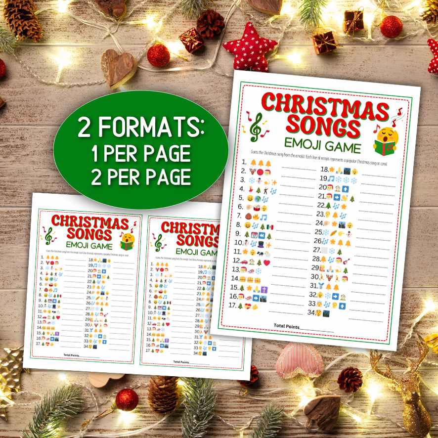 CHRISTMAS SONGS EMOJI GAME PRINTABLE - Image 4