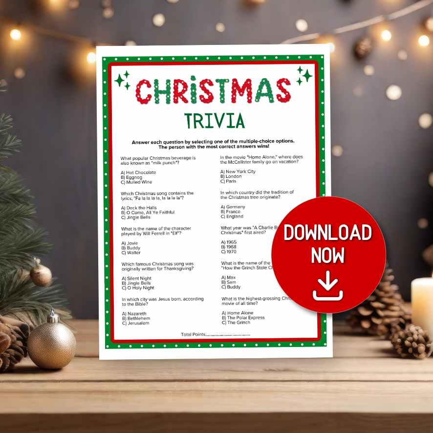 CHRISTMAS TRIVIA GAME PRINTABLE - Image 4