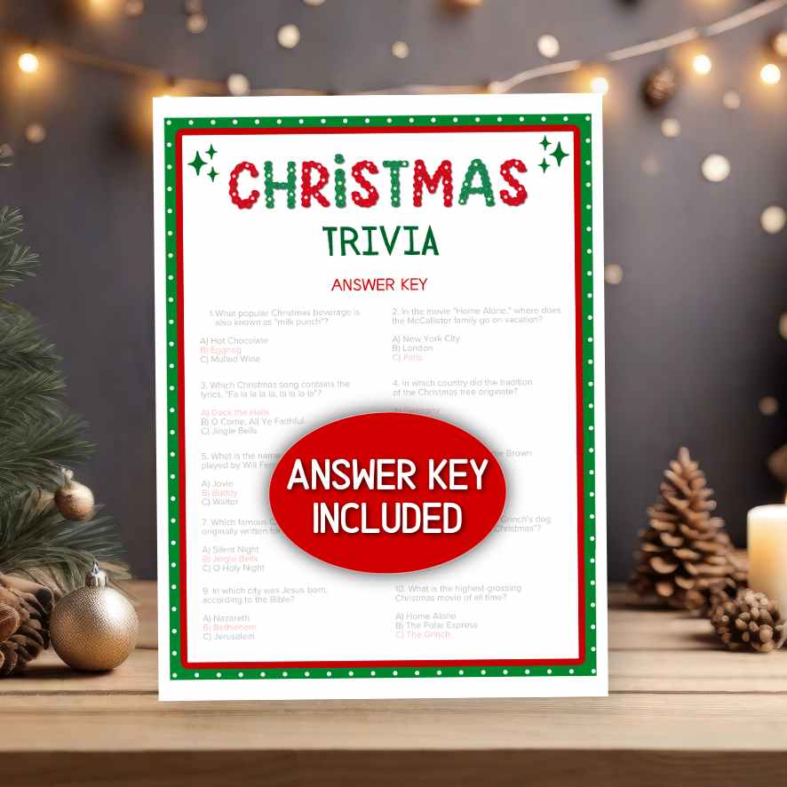 CHRISTMAS TRIVIA GAME PRINTABLE - Image 5