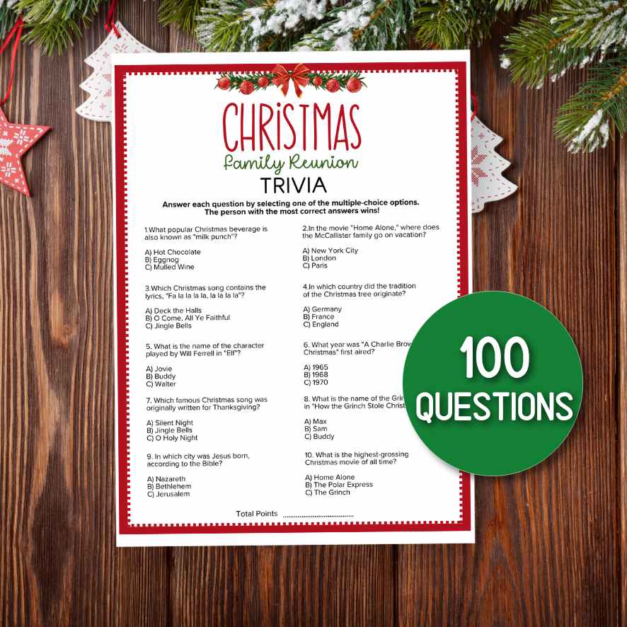 CHRISTMAS TRIVIA GAME PRINTABLE