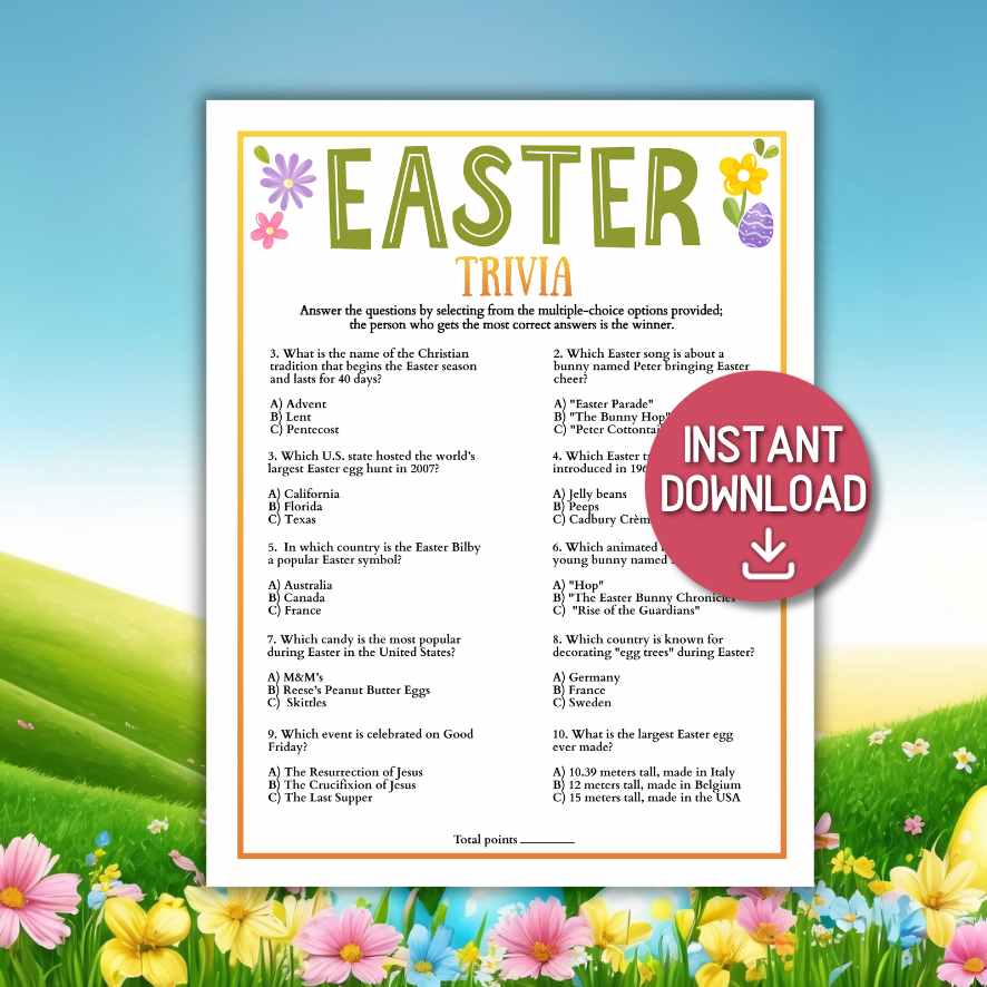 EASTER TRIVIA GAME PRINTABLE - Image 2