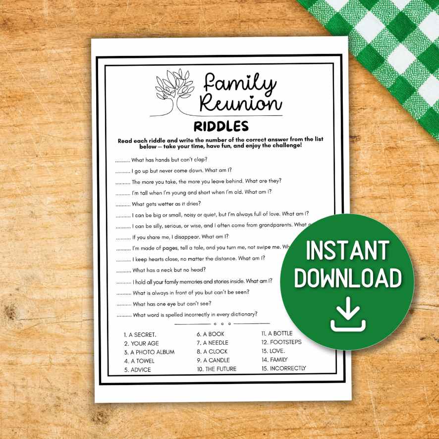 FAMILY REUNION RIDDLES PRINTABLE - Image 3
