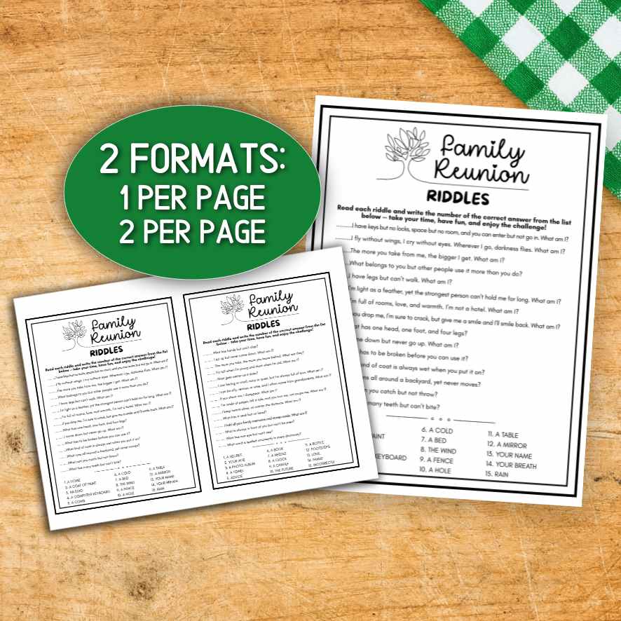 FAMILY REUNION RIDDLES PRINTABLE - Image 6