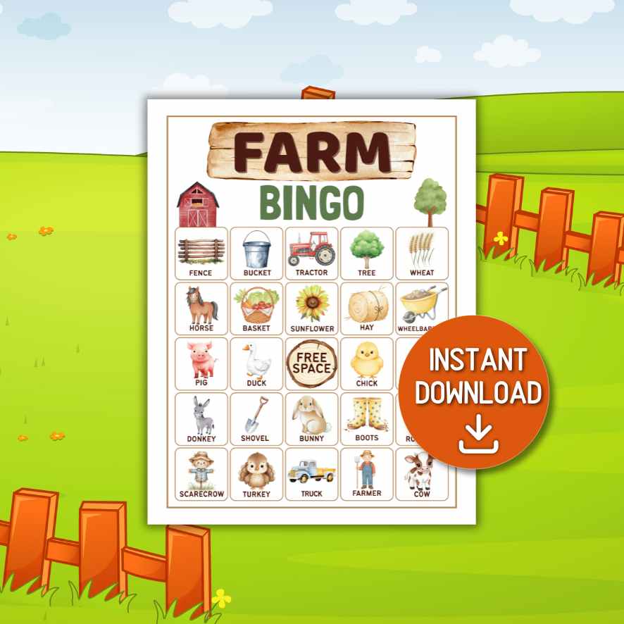 FARM BINGO CARDS ANIMALS PRINTABLE - Image 2
