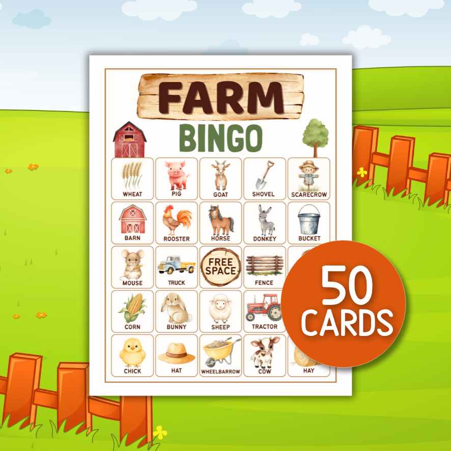 FARM BINGO CARDS ANIMALS PRINTABLE - Image 3