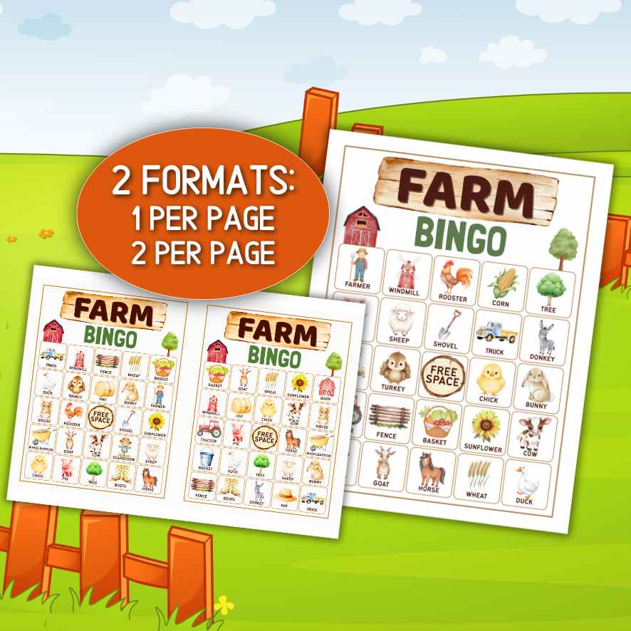 FARM BINGO CARDS ANIMALS PRINTABLE - Image 7