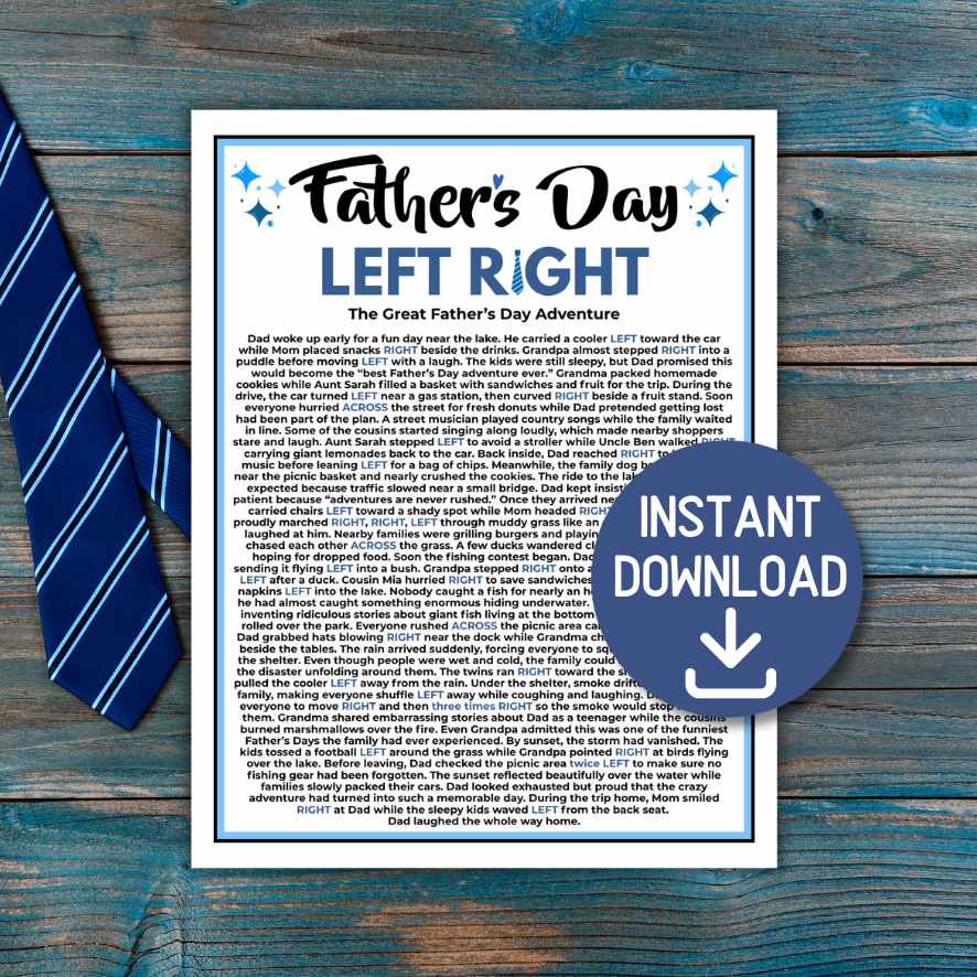 FATHERS DAY LEFT RIGHT GAME PRINTABLE - Image 2
