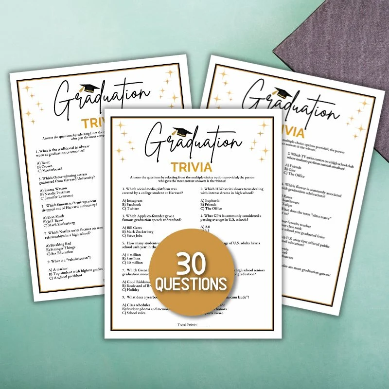 GRADUATION TRIVIA GAME PRINTABLE