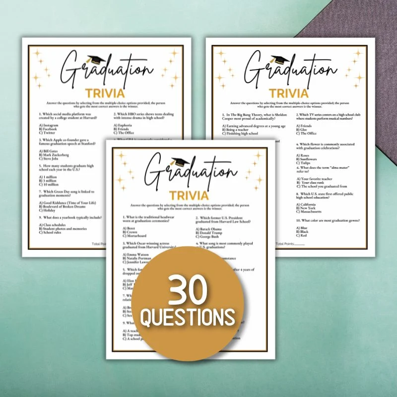 GRADUATION TRIVIA GAME PRINTABLE - Image 3
