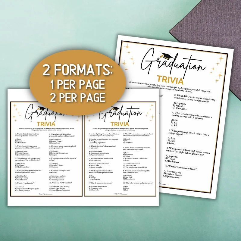 GRADUATION TRIVIA GAME PRINTABLE - Image 4