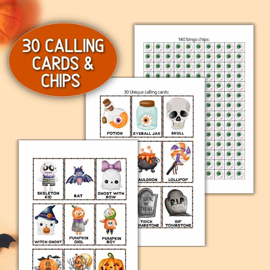 HALLOWEEN BINGO 1OO CARDS PRINTABLE - Image 6