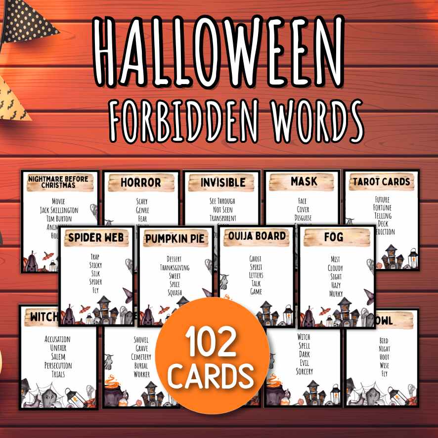 HALLOWEEN FORBIDDEN WORDS PRINTABLE