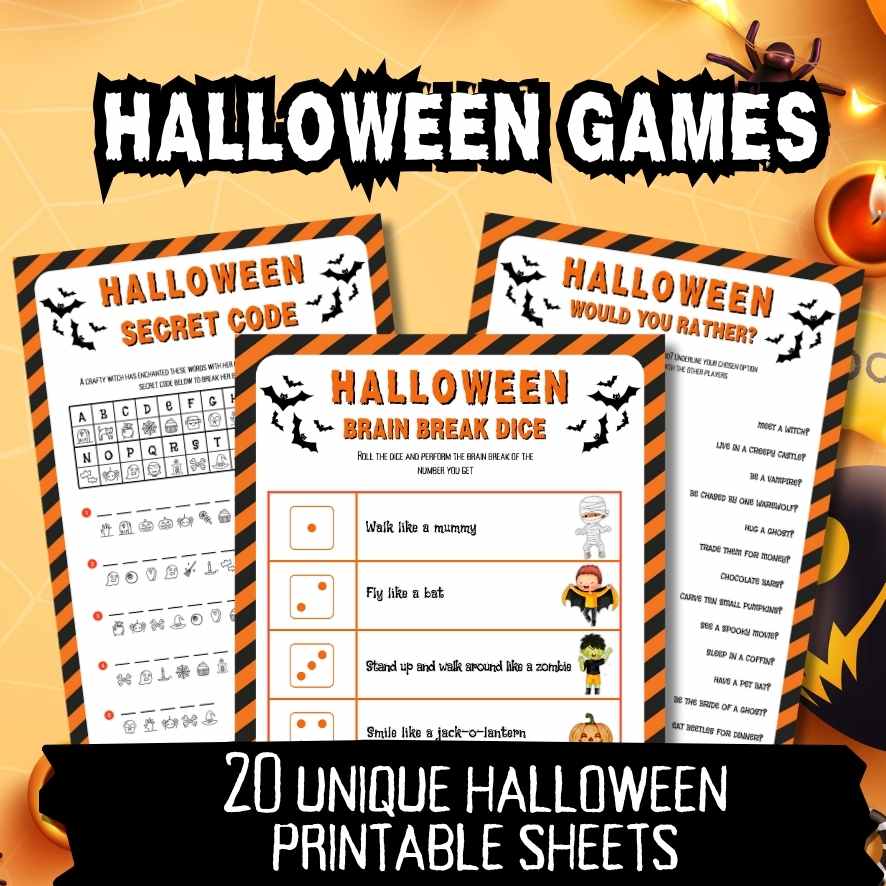 HALLOWEEN GAMES BUNDLE KIDS SHEETS - Image 5