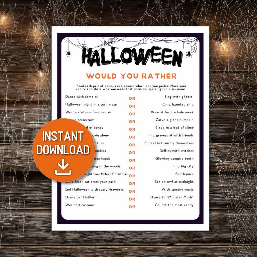 HALLOWEEN WOULD YOU RATHER GAME