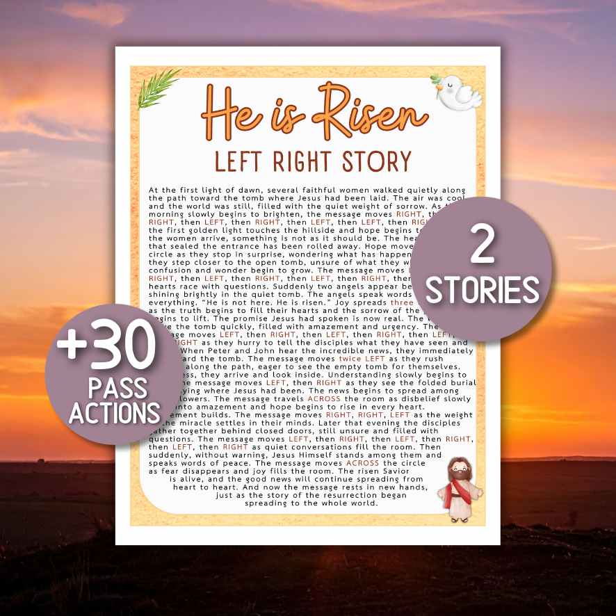 HE IS RISEN LEFT RIGHT GAME