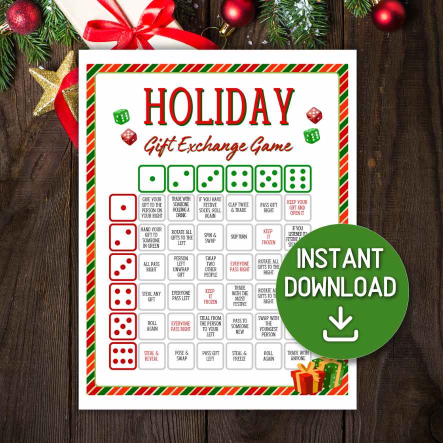 HOLIDAY GIFT EXCHANGE PRINTABLE