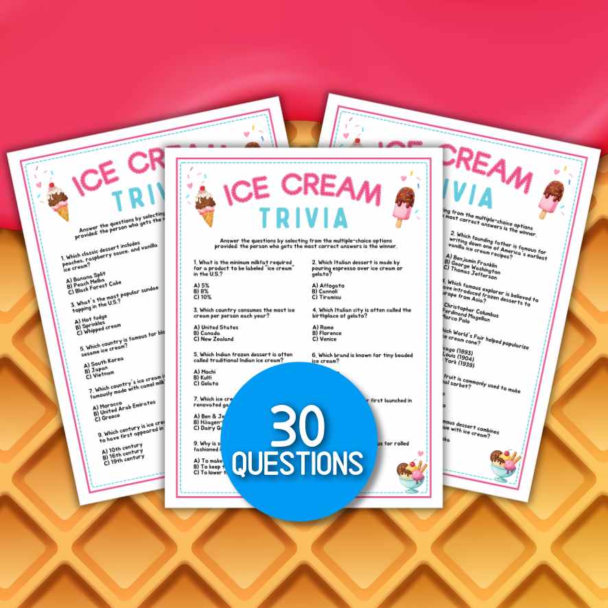 ICE CREAM TRIVIA GAME